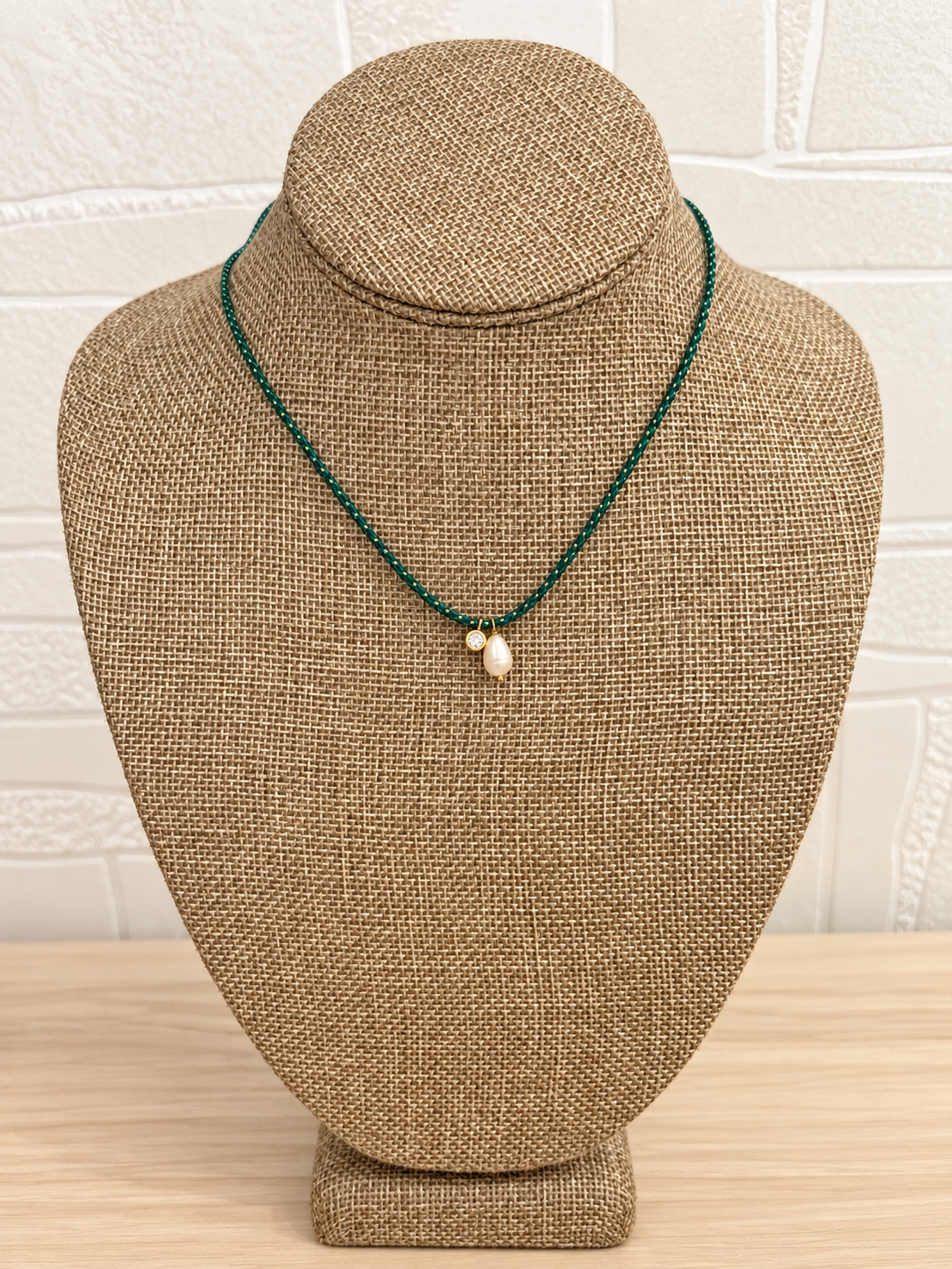 String Pearl Charm Necklace