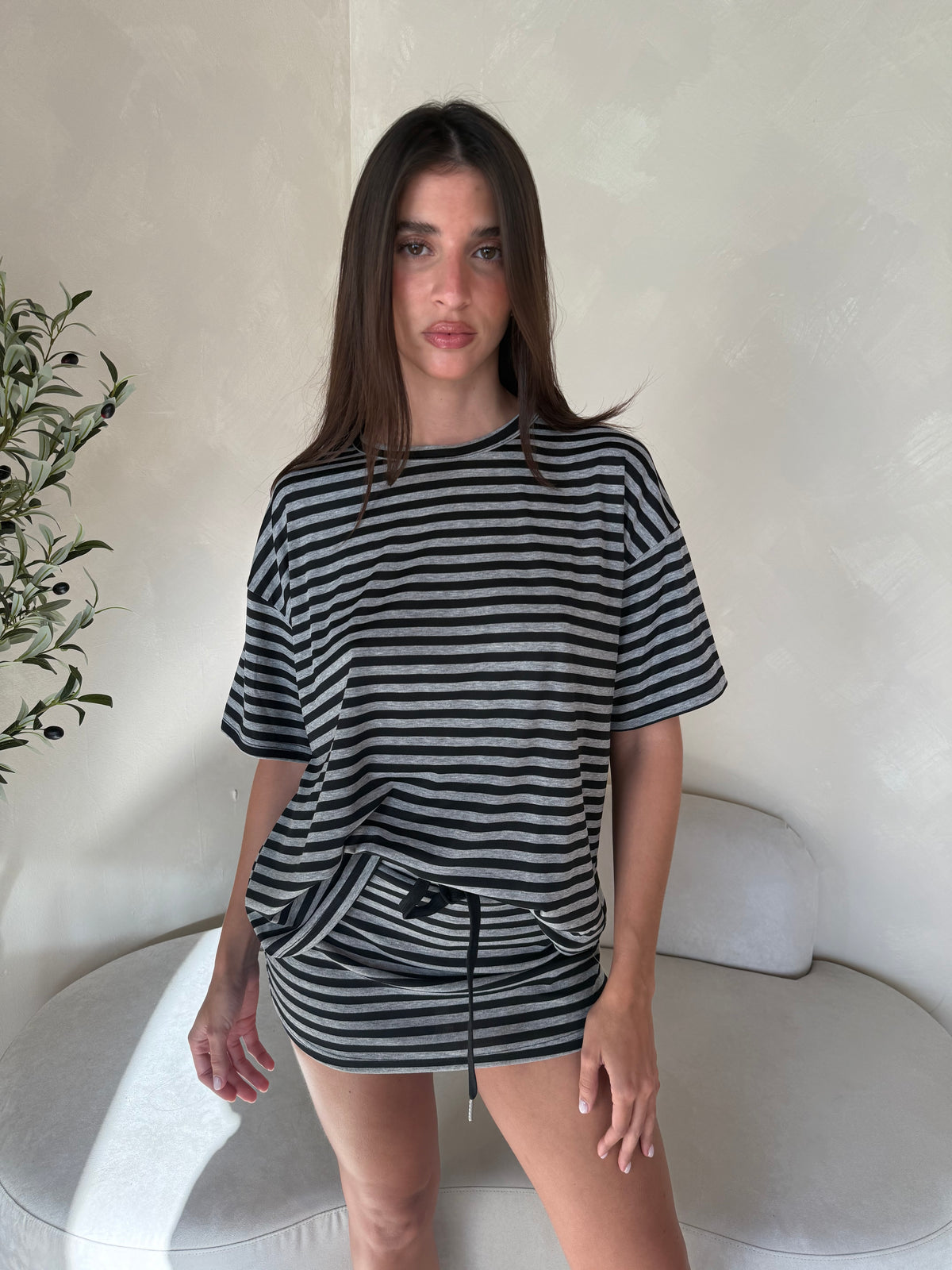 Tee & Skirt Stripe Set