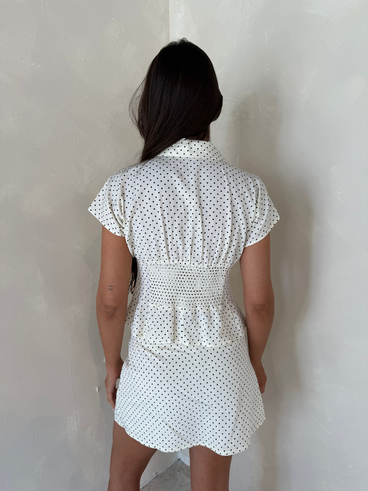 Polka Button Down Top & Skort Set