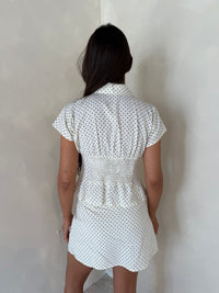 Polka Button Down Top & Skort Set