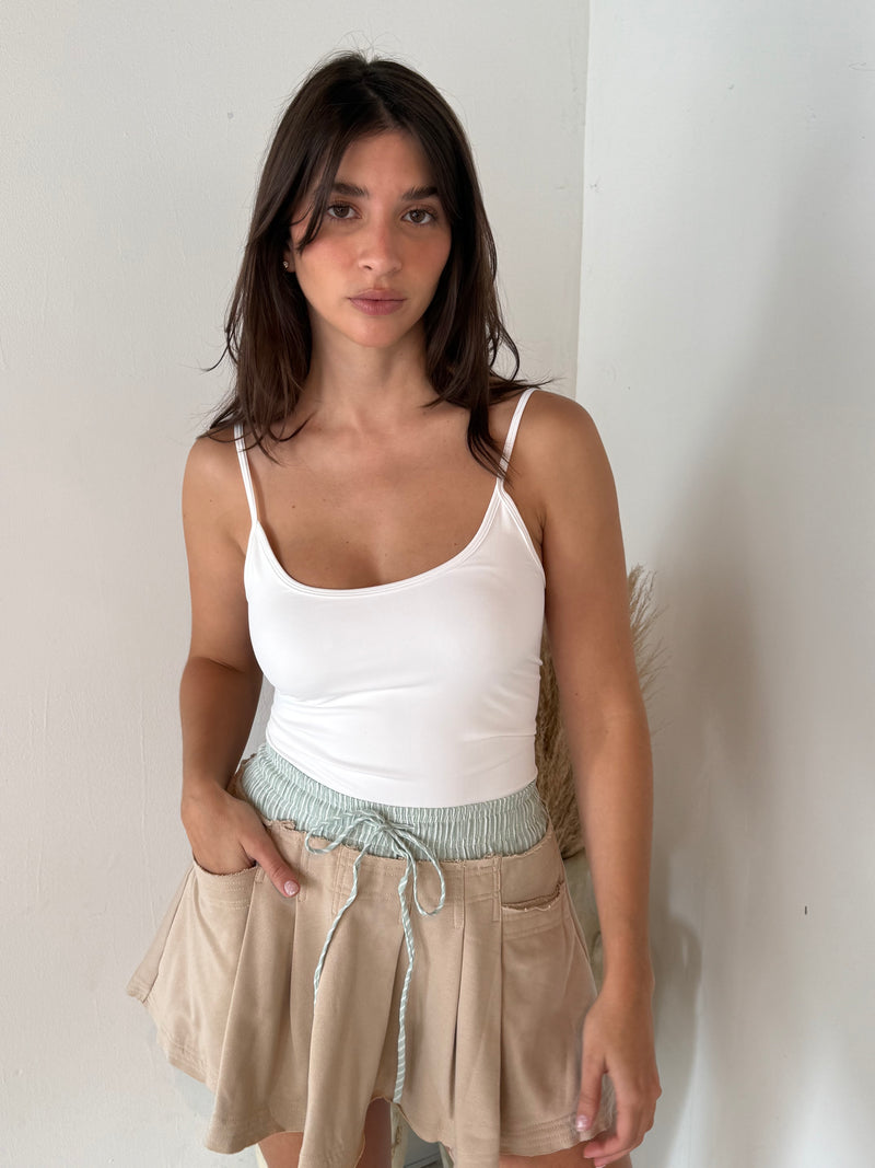 Khaki Flare Skirt