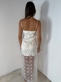 White Sheer Polka Dress