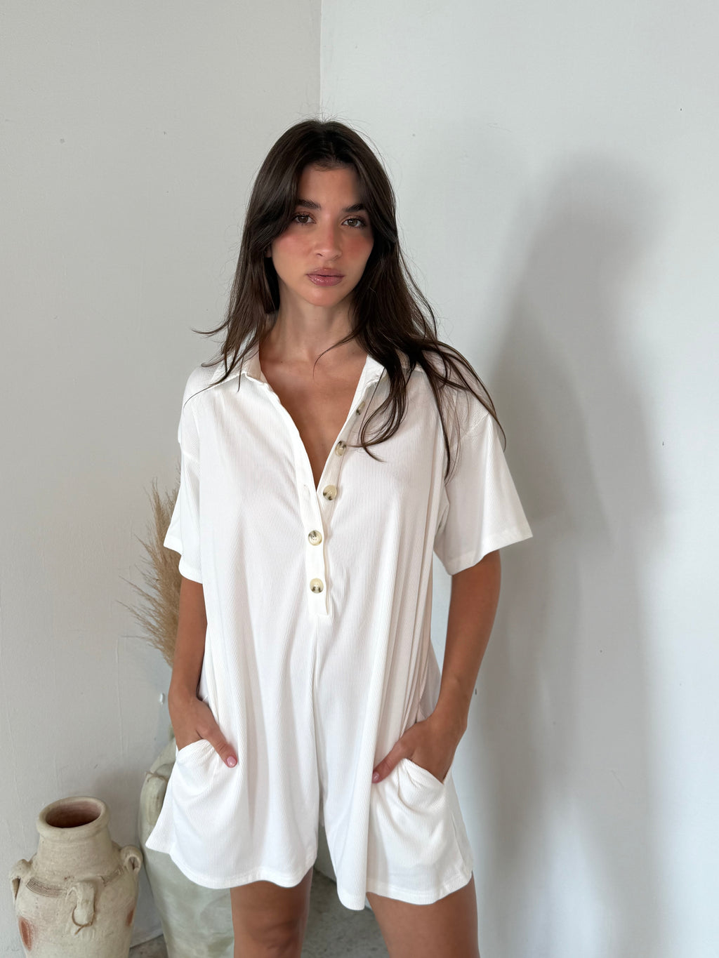 Casual Button Down Romper
