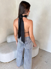 Wash Drawstring Jeans