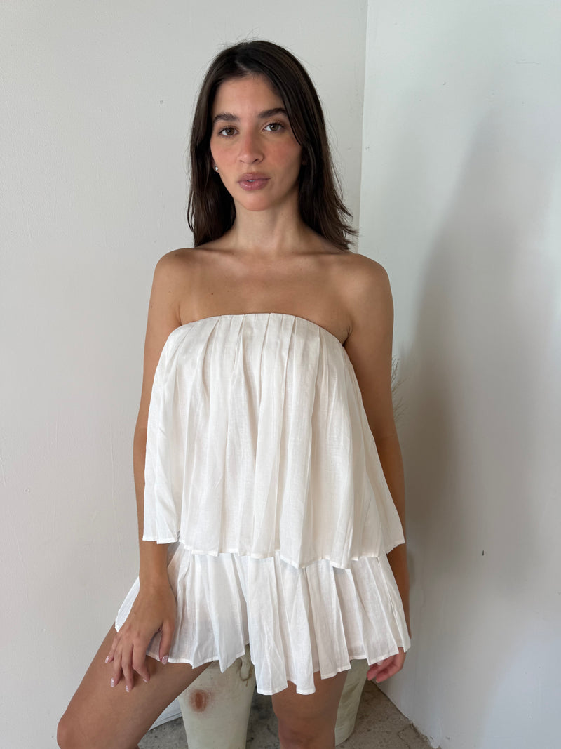 Strapless Pleated Top & Short Set