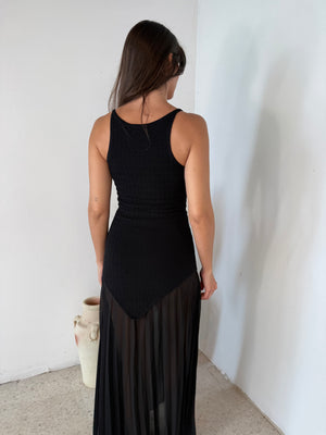 Sheer Bottom Maxi Dress