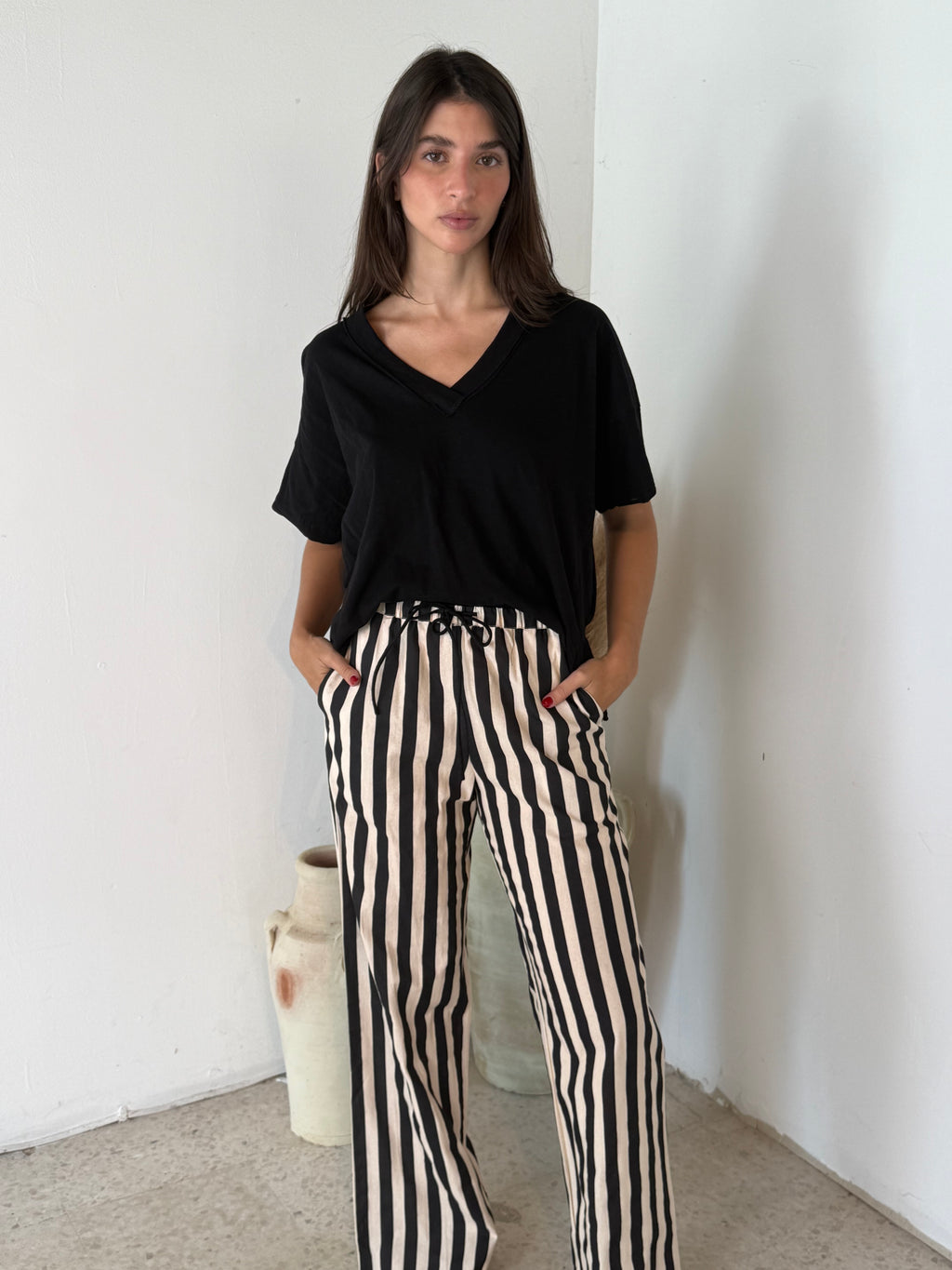 V Neck Slub Top