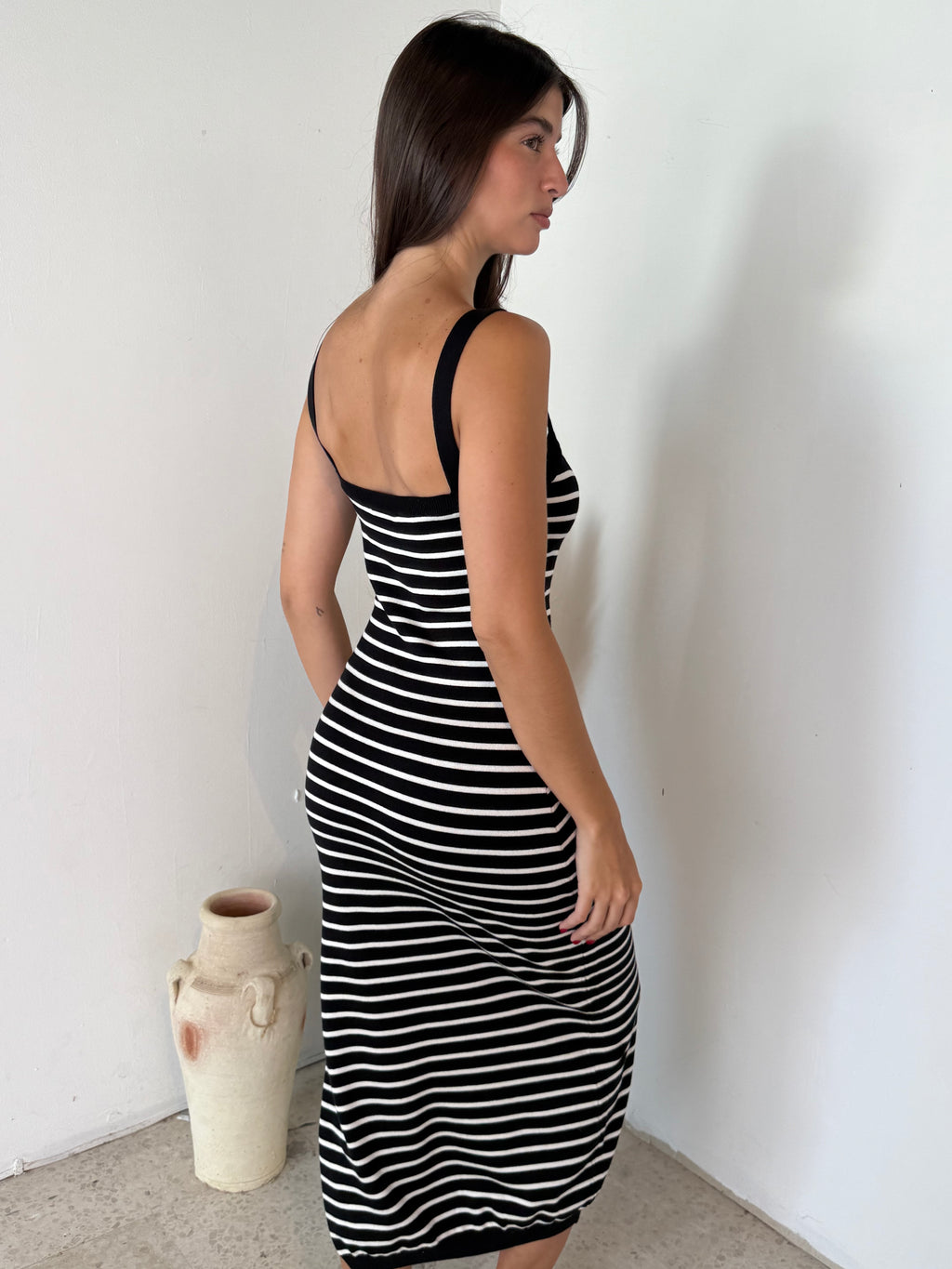Striped Knitted Long Dress