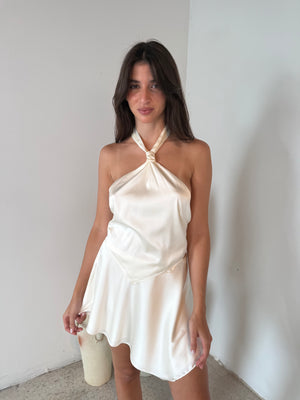 Pearl Satin Top & Skirt Set