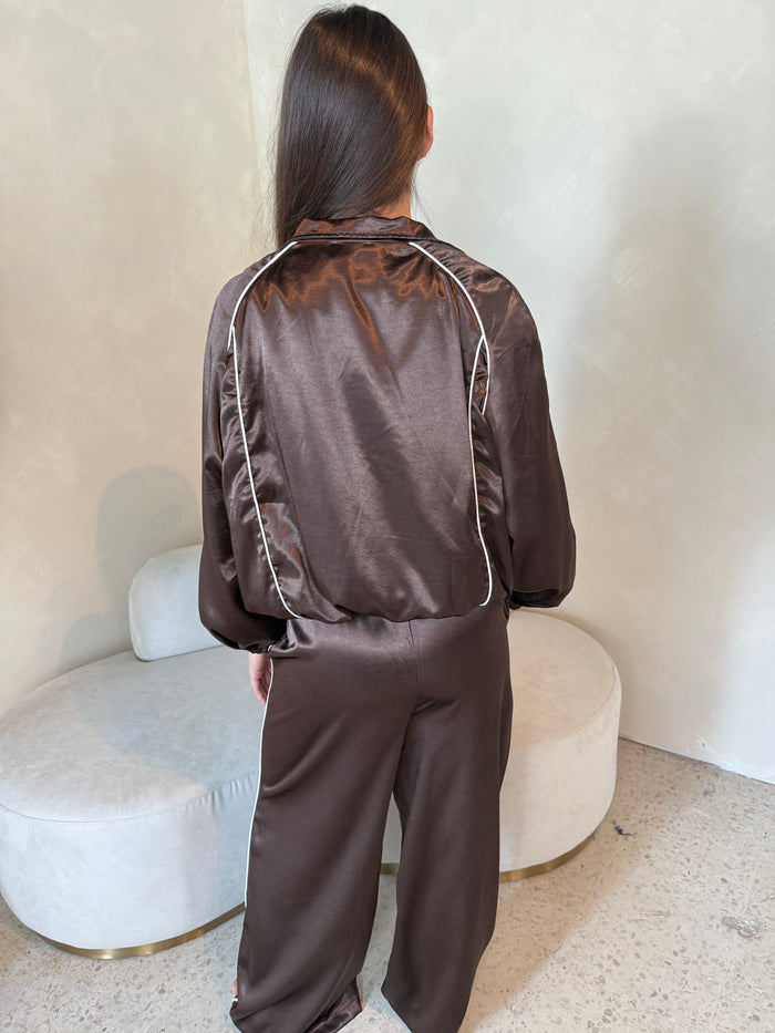 Track Satin Jacket & Pant Set