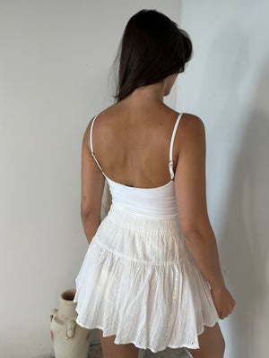 White Eyelet Short