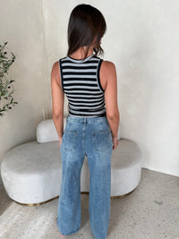 Hi Rise Denim Side Button Jeans