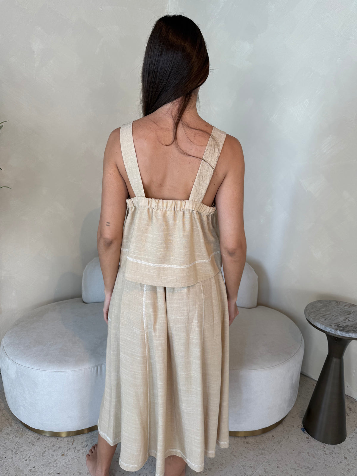 Stitch Linen Top & Skirt Set