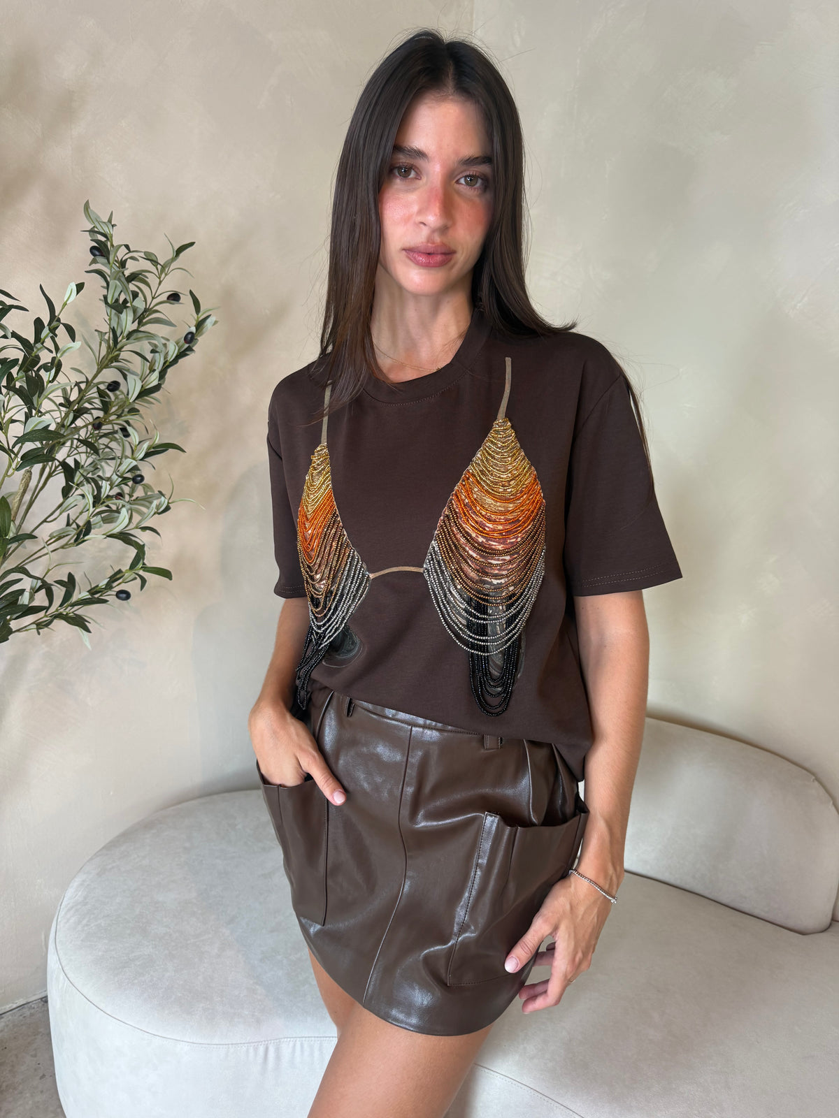 Faux Leather Mini Skirt