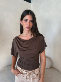 Brown Draped Top