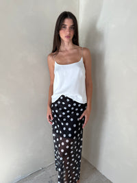 Polka Sheer Mesh Skirt