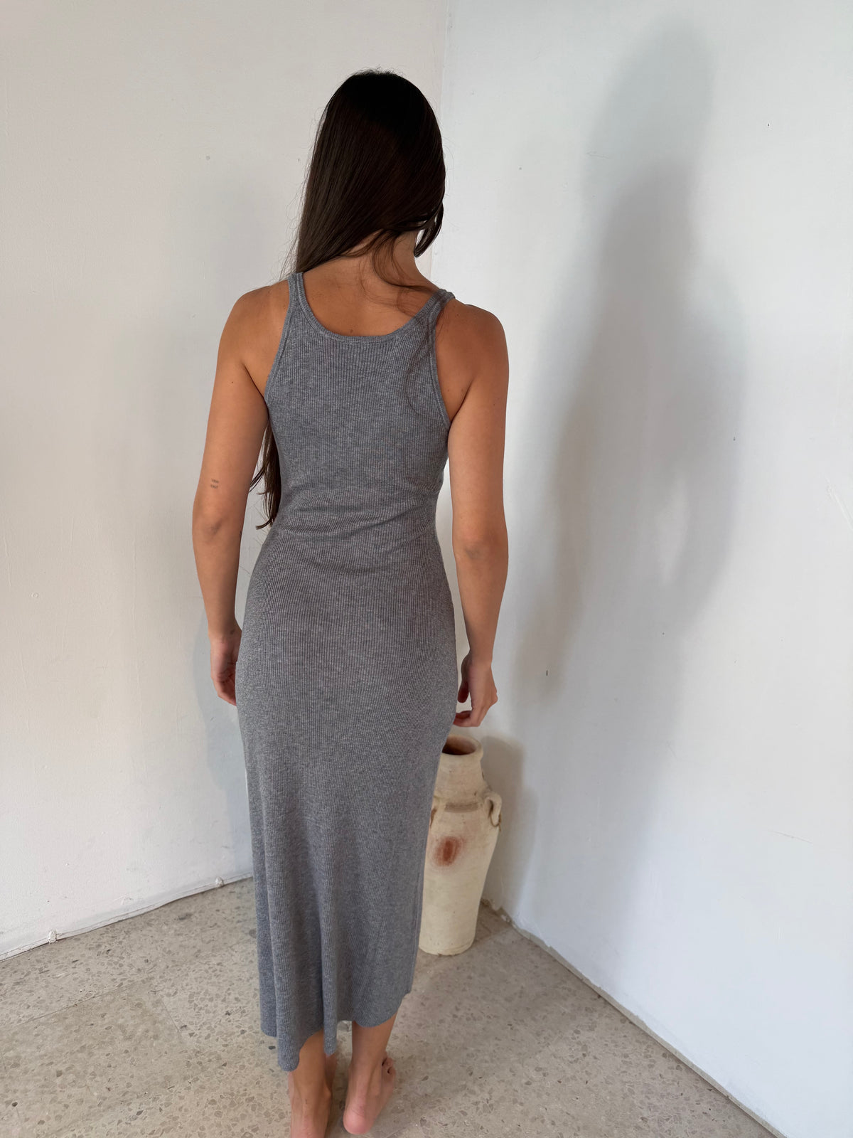 Fuzzy Solid Tank Dress