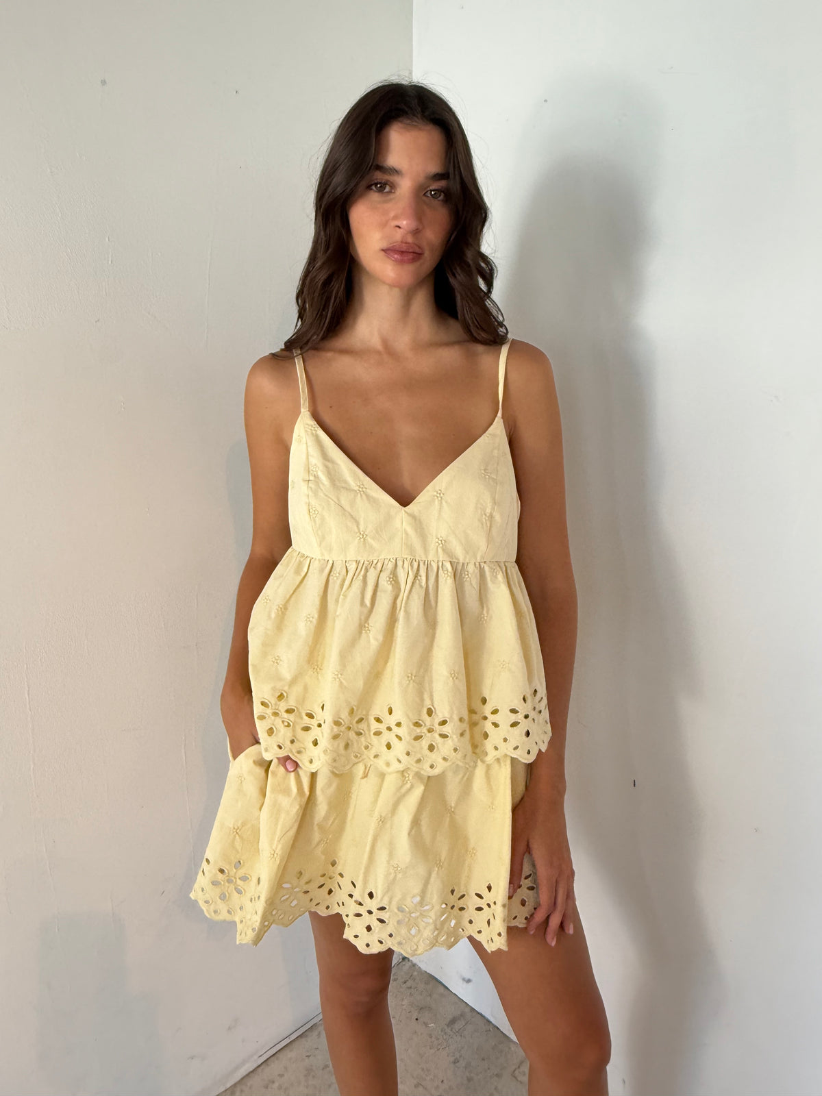 Butter Eyelet Cami Set