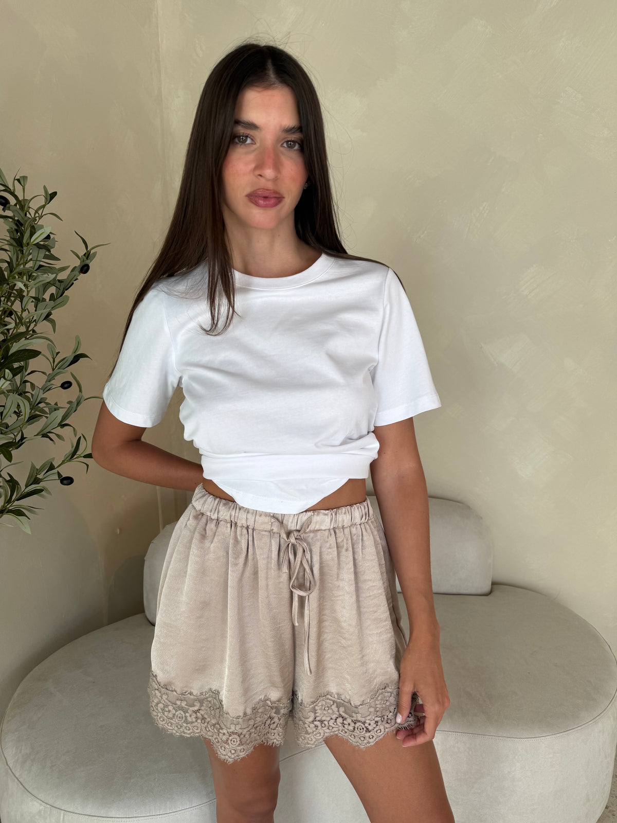 Champagne Satin Short