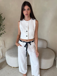 Stripe Button Vest & Pant Set