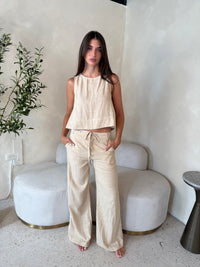 Beige Linen Stitch Set