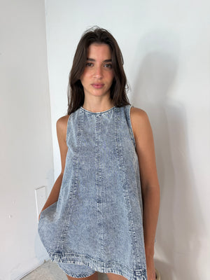 Light Denim Top & Short Set