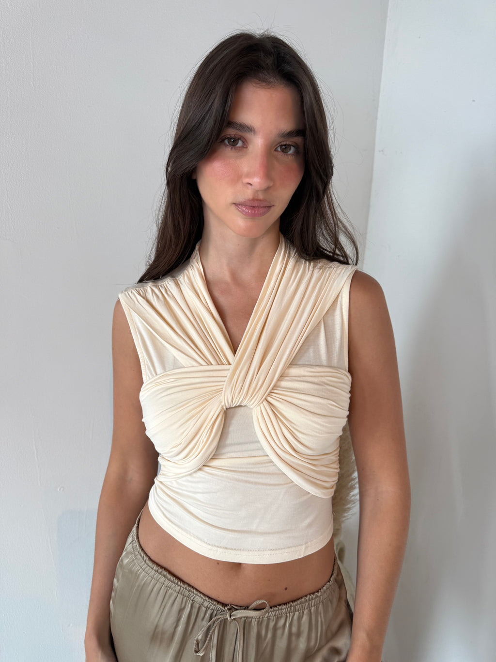 Cream Twisted Top