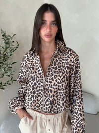 Leopard Bubble Hem Jacket
