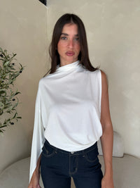 Hi Neck One Shoulder Top