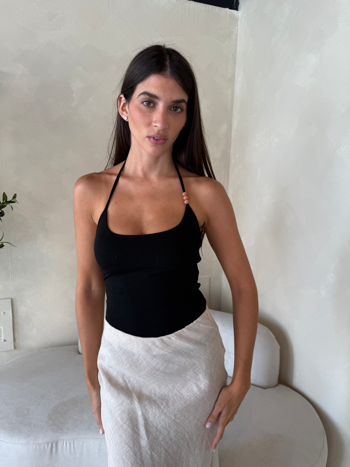 Halter Beaded Tank Top