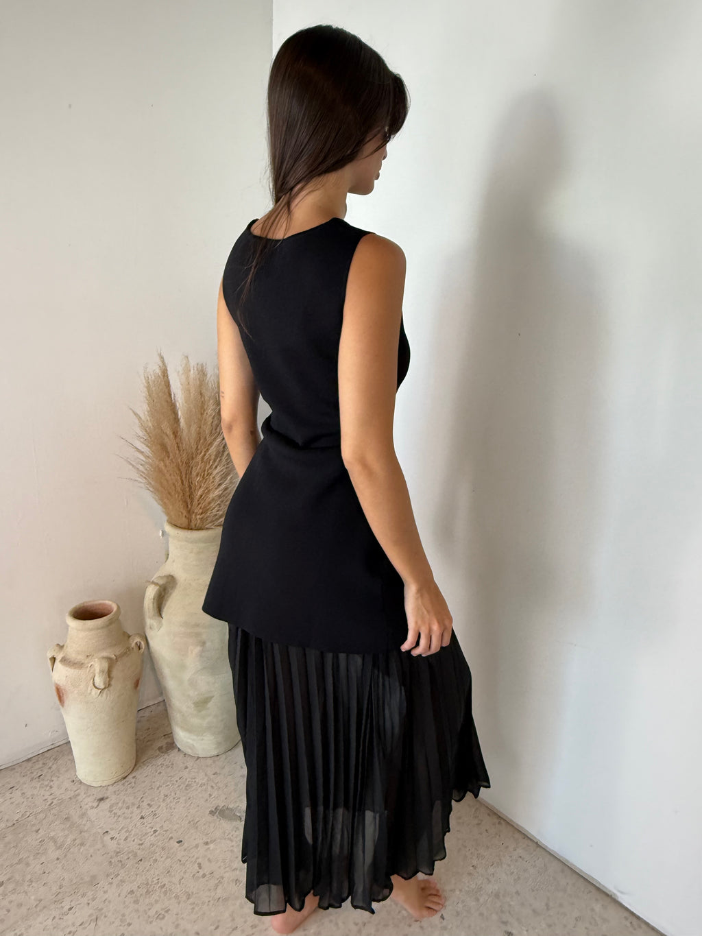 Black Pleated Dress