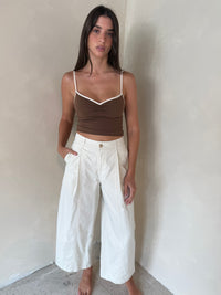 Cropped Pleat Pants