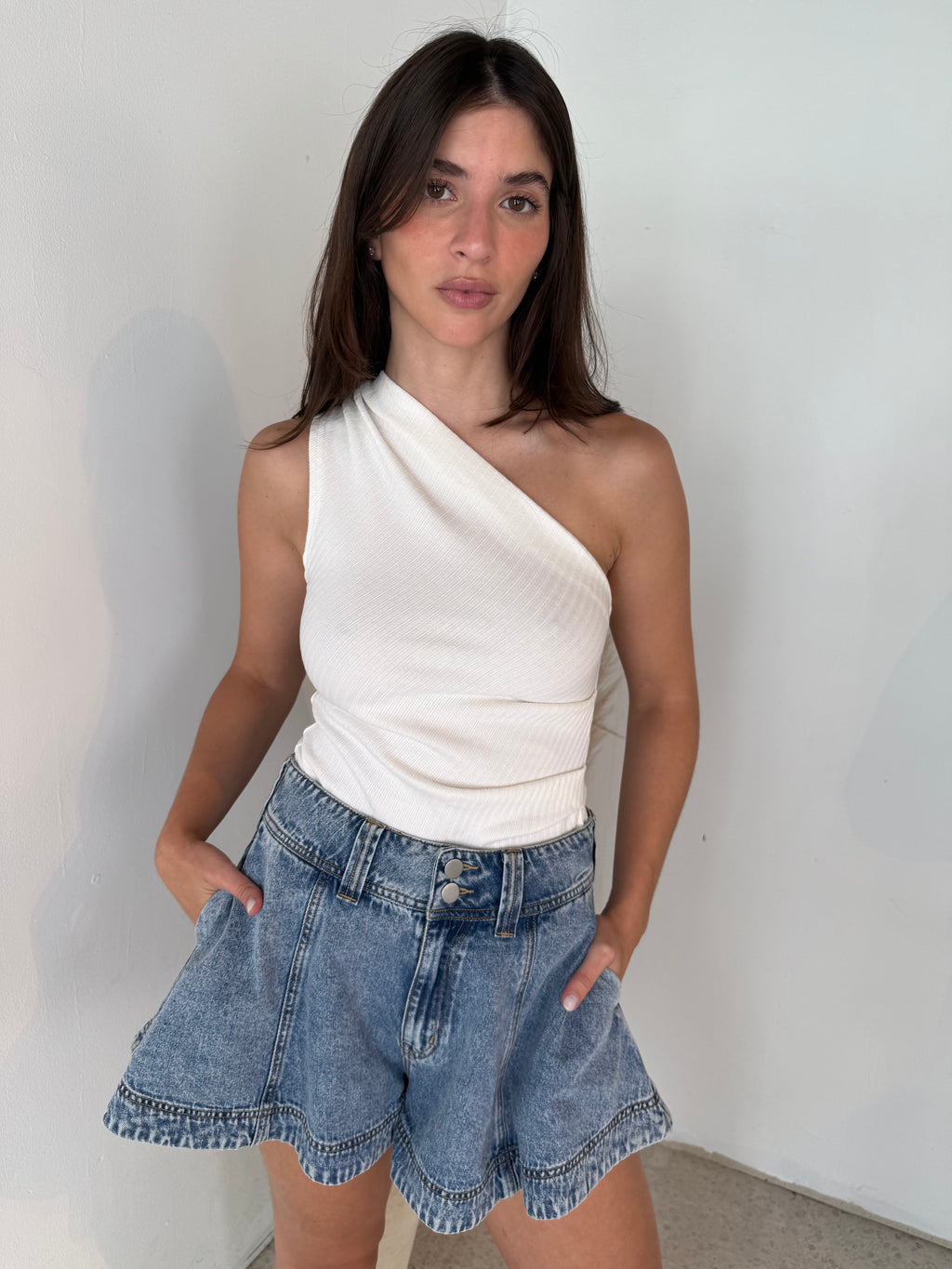 Denim Flare Short