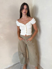 Taupe Barrel Pants