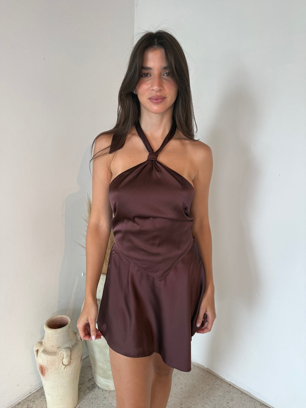 Satin Top & Mini Skirt Set