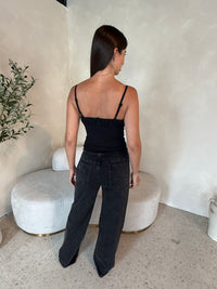 Black Wash Drawstring Jean