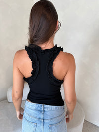Black Ruffle Tank