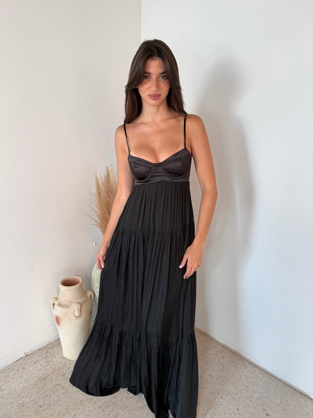 Black Bustier Maxi Dress