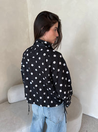 Polka Black Button Jacket