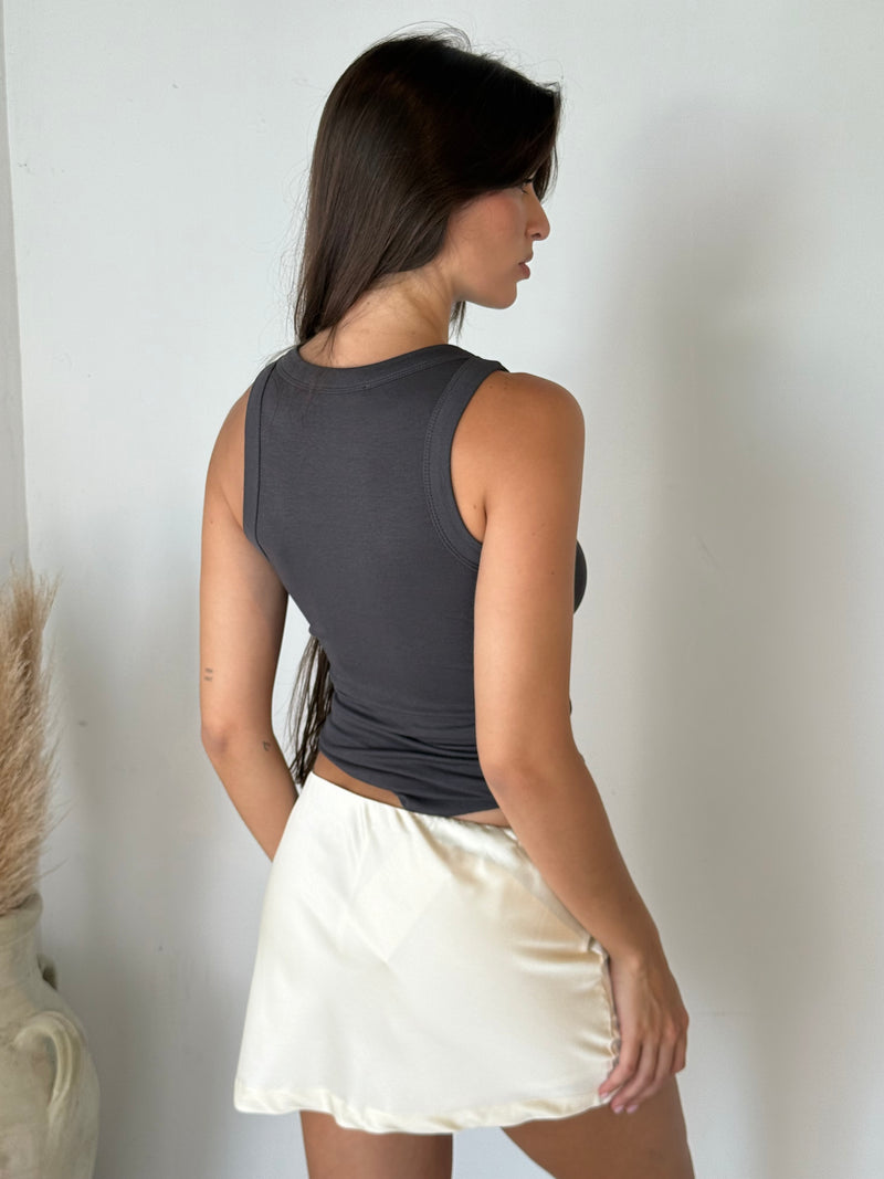Charcoal Ribbed Tank Top
