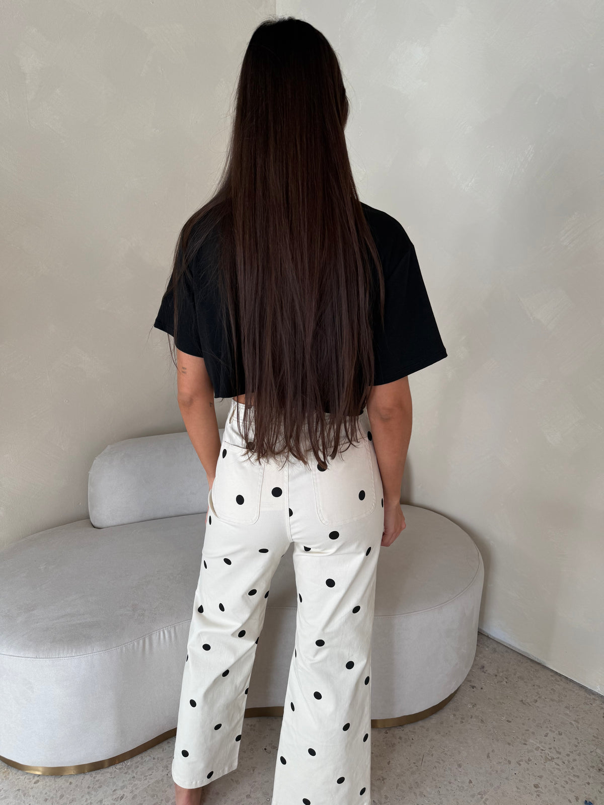 Polka Denim Pants