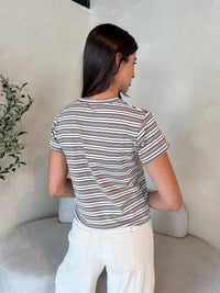 Brown Stripe SS Tee
