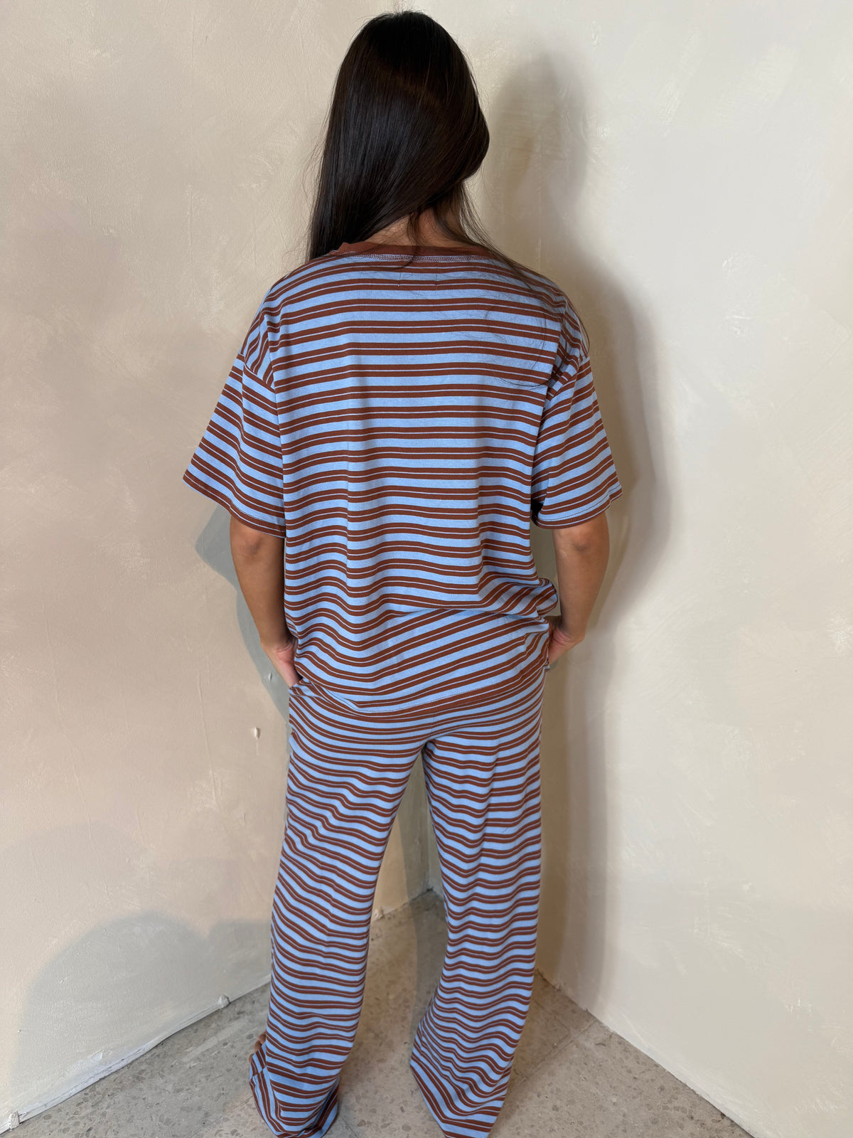 Stripe Blue Brown Set