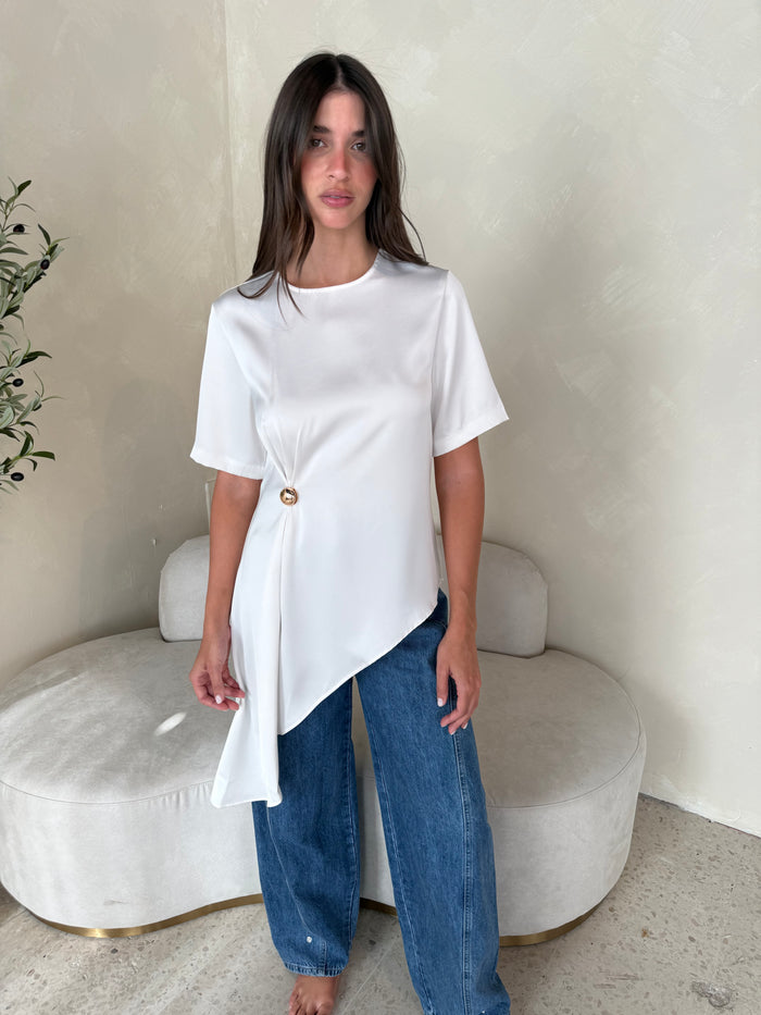 Asymmetric Satin Top