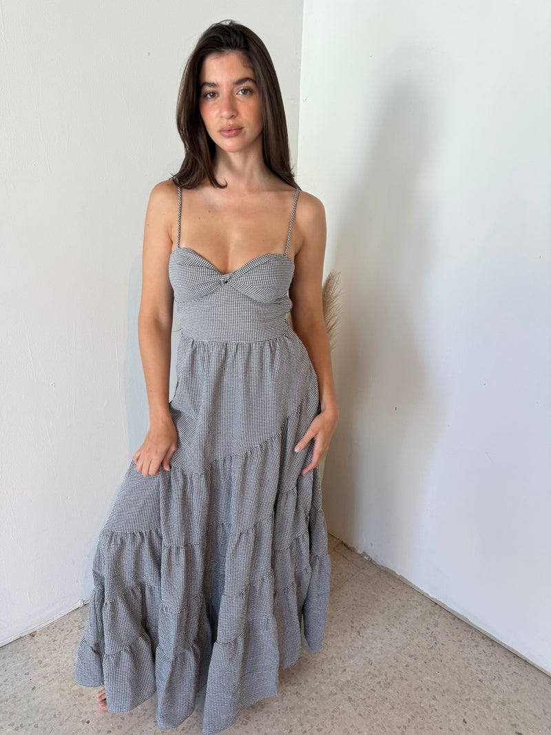 Mini Gingham Maxi Dress