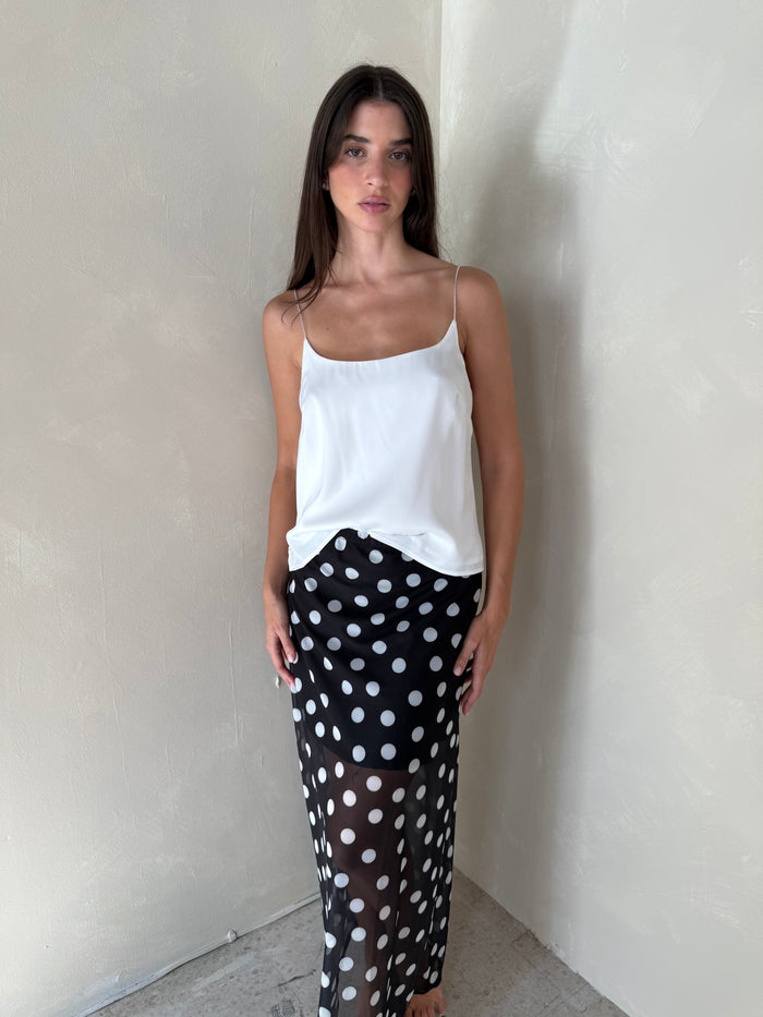 Polka Sheer Mesh Skirt