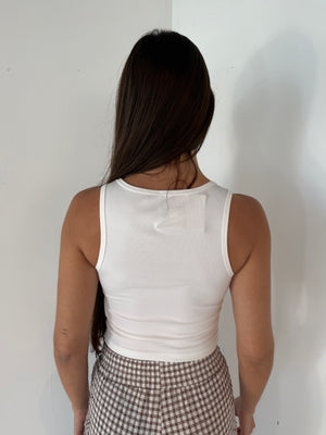 White Square Crop Top