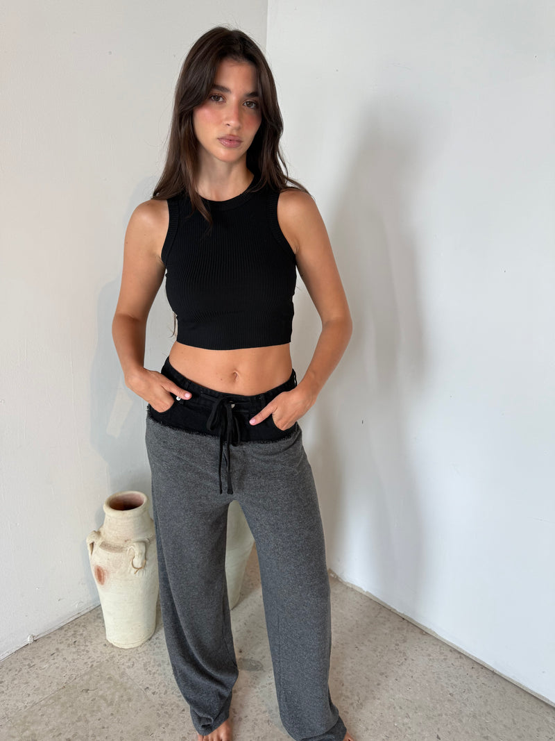 Black Ribbed Tank
