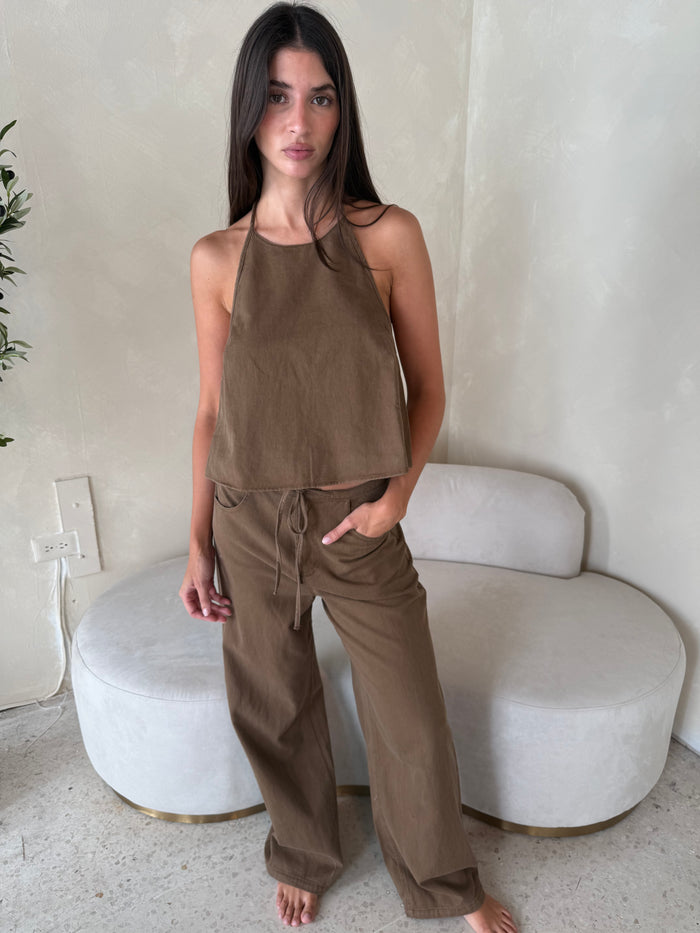 Choco Halter Top & Pant Set