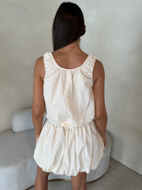 Cream Ruched Set